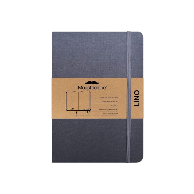 Moustachine Classic Linen Hardcover Grey Blank Large