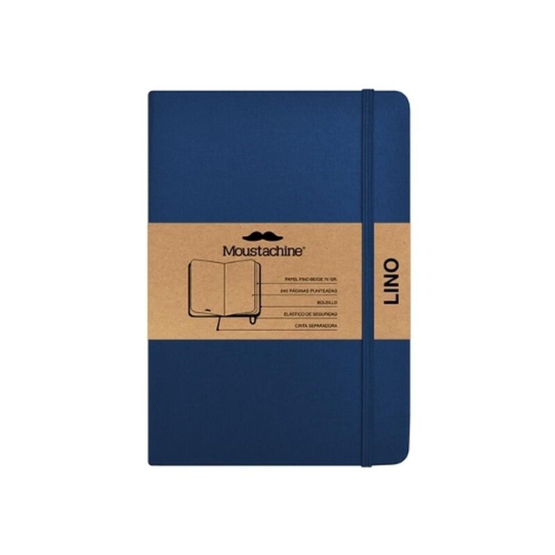 Moustachine Classic Linen Hardcover Dark Blue Blanked Medium