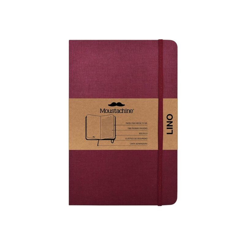 Moustachine Classic Linen Hardcover Burgundy Lined Pocket