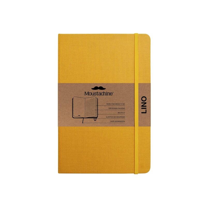 Moustachine Classic Linen Hardcover SunFlower Yellow Lined Pocket