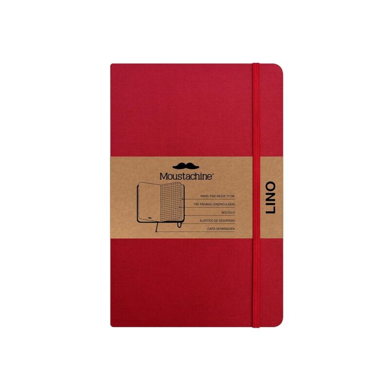 Moustachine Classic Linen Hardcover Classic Red Squared Pocket