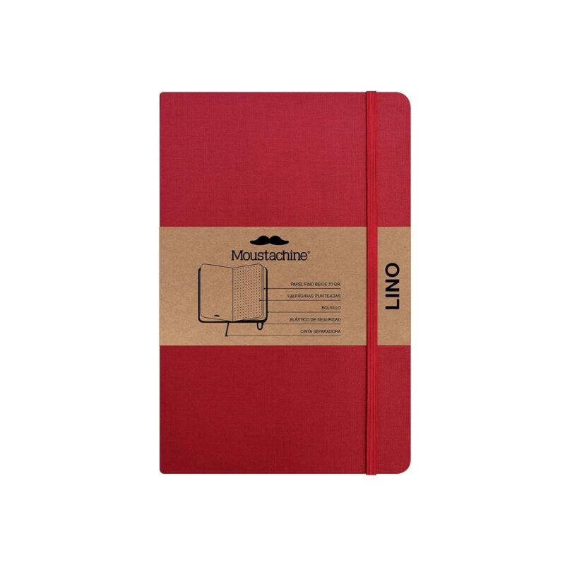 Moustachine Classic Linen Hardcover Classic Red Dotted Pocket